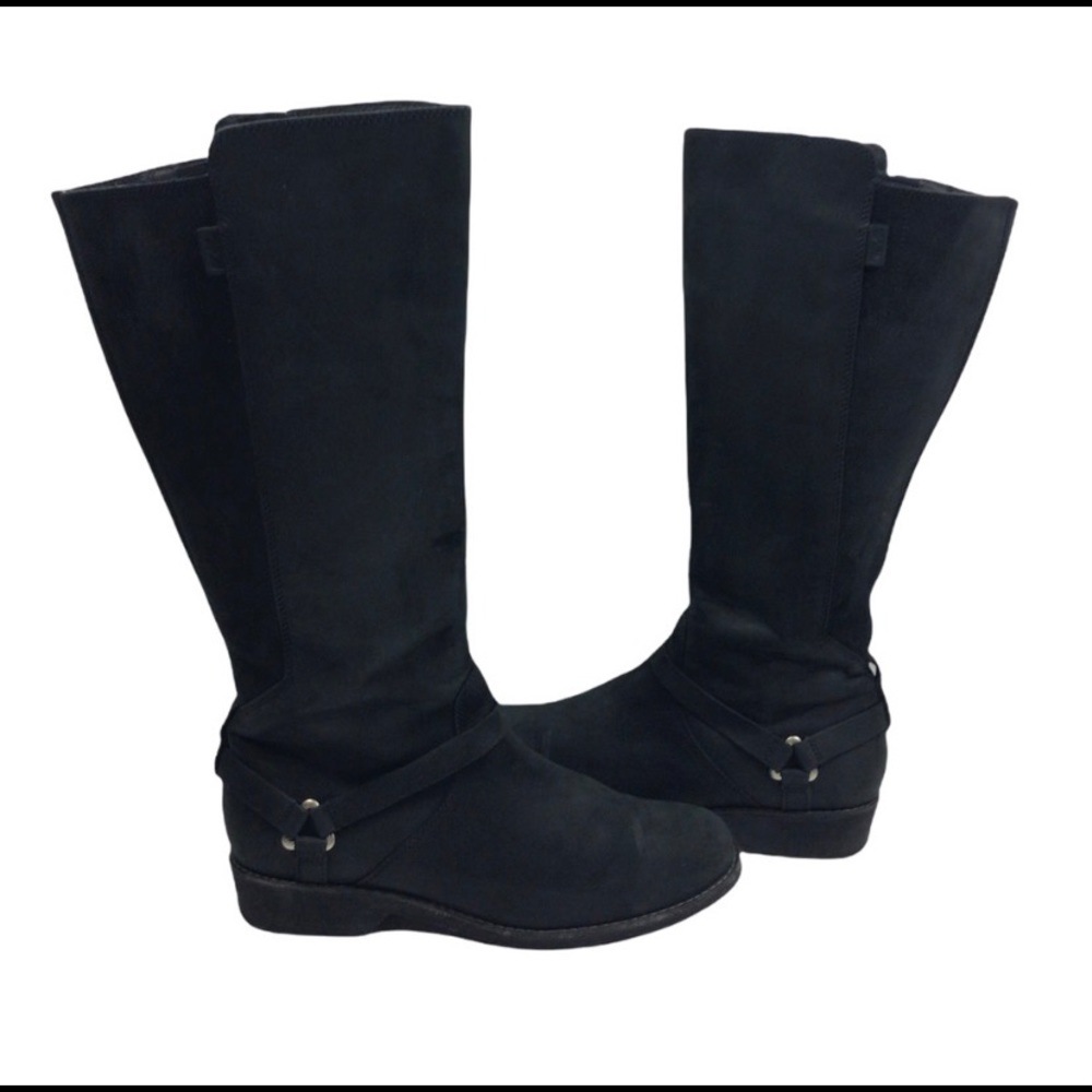 TEVA Women's Black Waterproof Leather De La Vina Dos Tall Boots Size 10